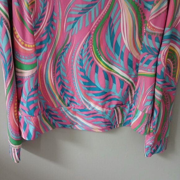 Lilly Pulitzer Women's Sz S Half Zip Track Jacket Polyester Colorful Long Sleeve - Picture 14 of 15